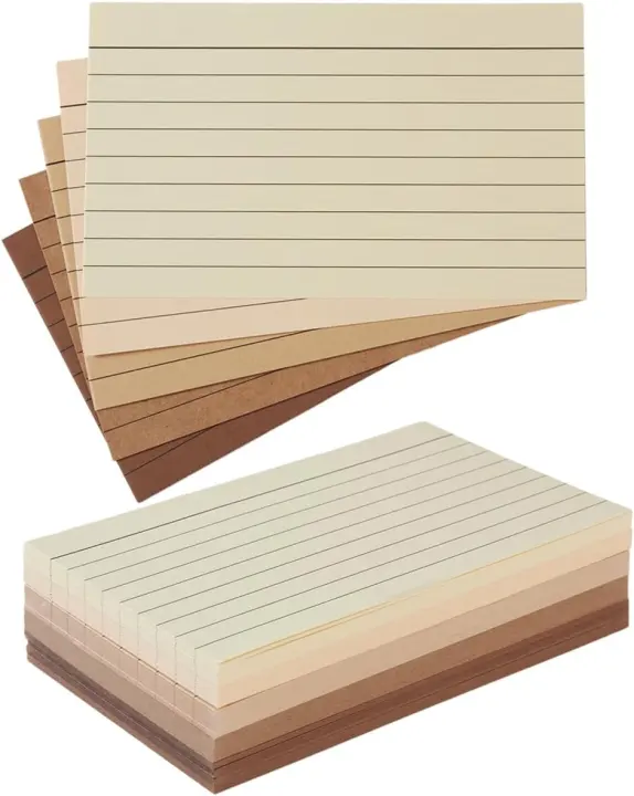 100-Pack 3x5 Ruled Colored Index Cards — 5-Color, 250 GSM