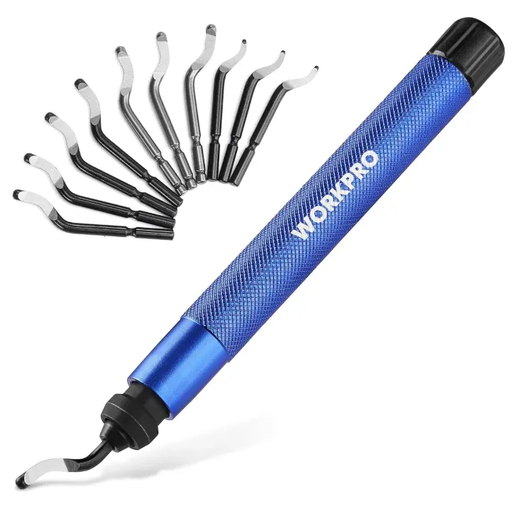 11-Piece Deburring Tool Kit with Swivel HSS Blades