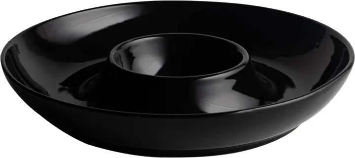 12-Inch Ceramic Chip & Dip Serving Set — Divided Snack Platters (2-Pack)