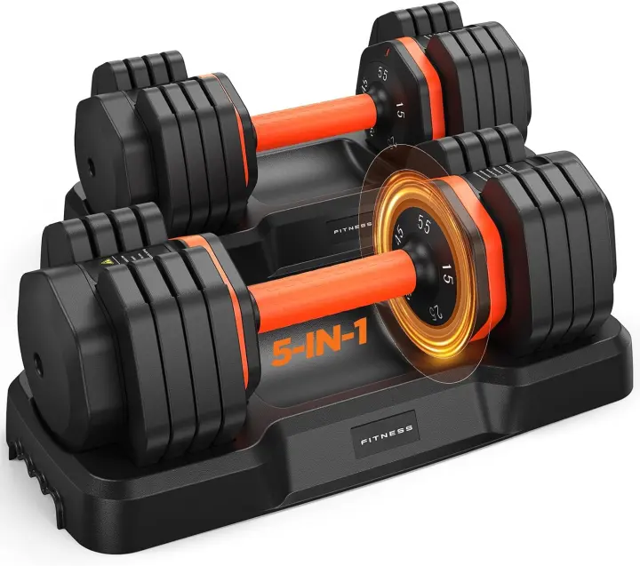2026 FDB2 Adjustable Dumbbell Set — Dual 5-in-1/10-in-1 with Storage Base