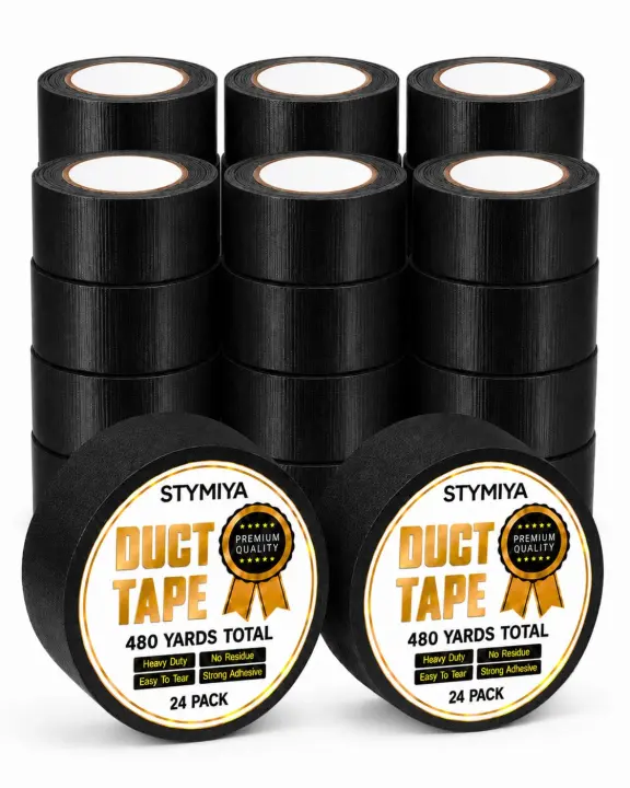 24-Pack Heavy-Duty Duct Tape — 2in x 20yd Utility Rolls