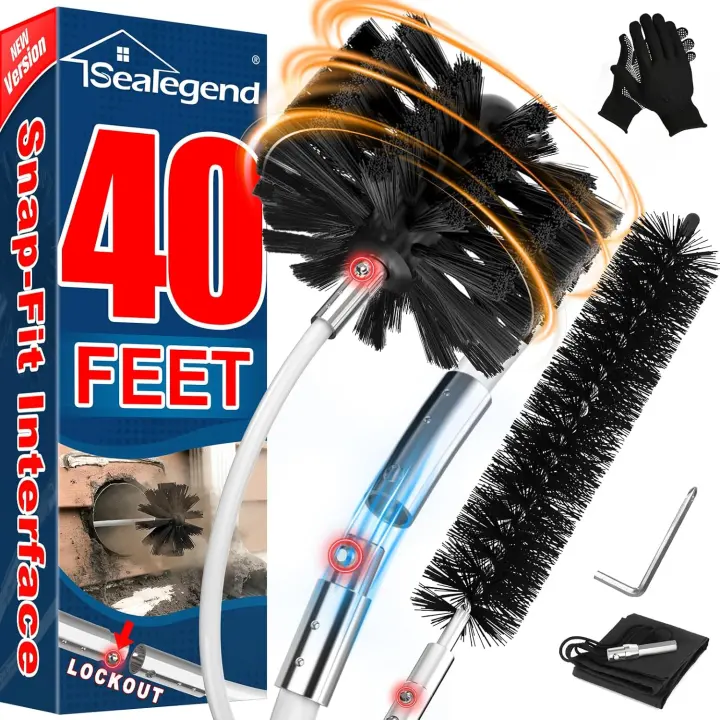 40ft Flexible Dryer Vent Cleaner Kit — Lint Removal System