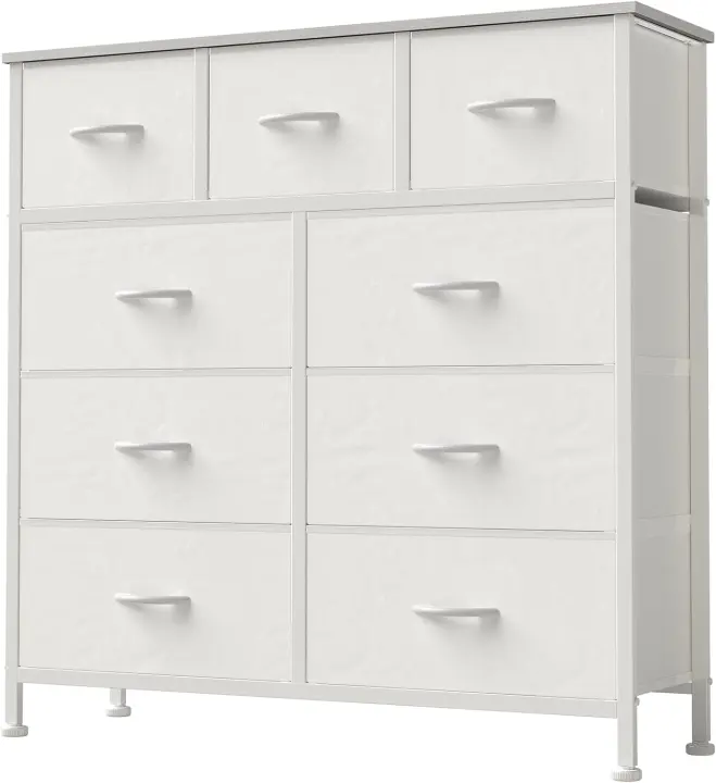 9-Drawer Fabric Dresser Chest — Bedroom Storage Organizer