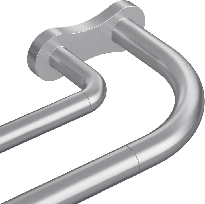 Adjustable Dual Wrap-Around Curtain Rod — 34–156 in Silver