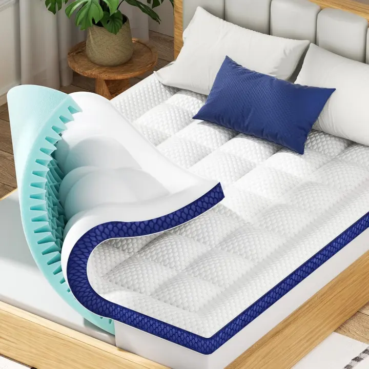 BEDELITE 4-Inch Queen Dual-Layer Memory Foam Mattress Topper