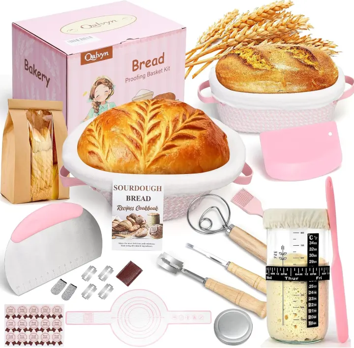 Complete Sourdough Starter Kit with Proofing Baskets & Tools
