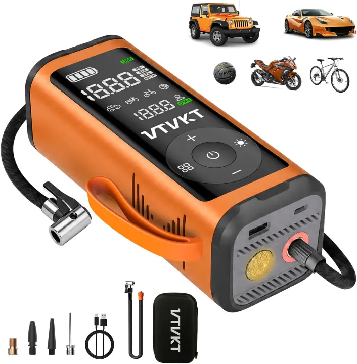 Cordless Portable Air Compressor — 12000mAh Fast Inflator