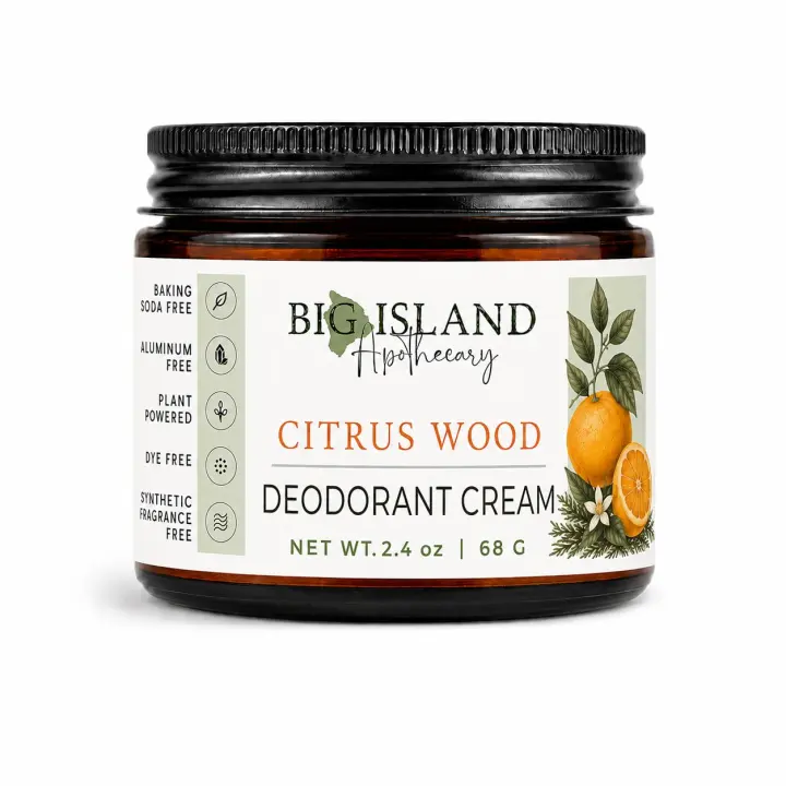 Cream Deodorant (Aluminum & Baking Soda Free) — Citrus Wood, 2.4 oz