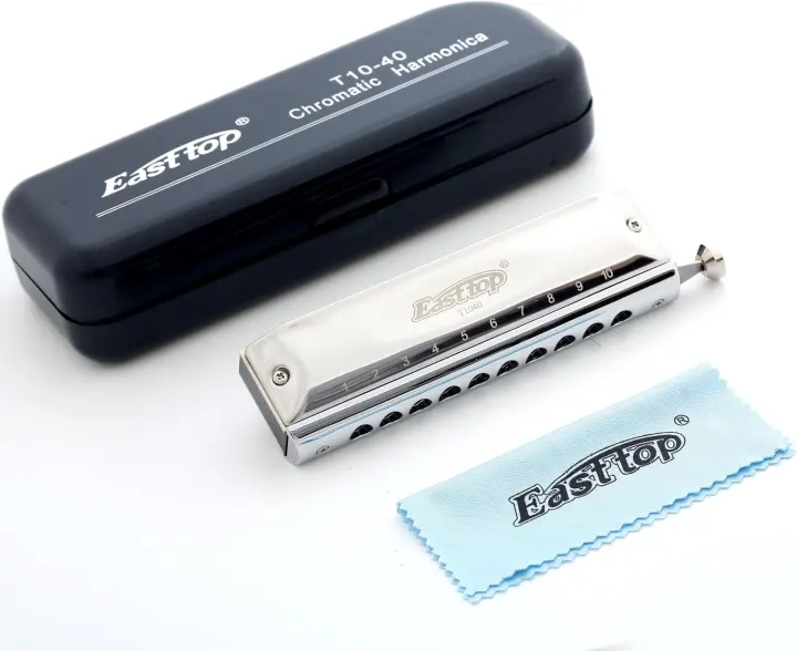 EAST TOP Chromatic Harmonica (C Key, 10-Hole / 40-Tone)