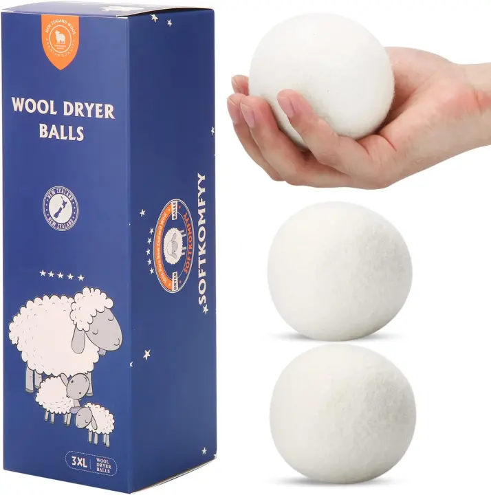 Handmade New Zealand Wool Dryer Balls — 3 XL Pack