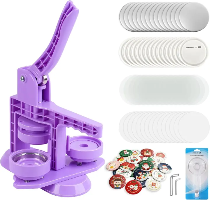 Lavender 58mm Button Maker Machine Kit — Pin/Badge Press