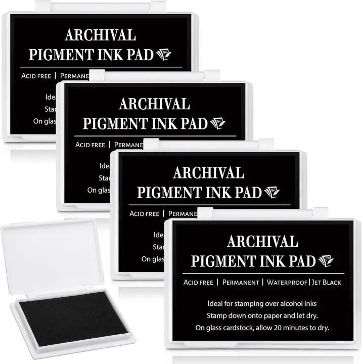 MotiMind 4-Pack Archival Pigment Waterproof Stamp Ink Pads — Black