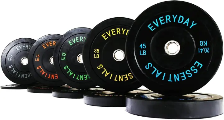 Olympic Rubber Bumper Weight Plate Set with Steel Hub — 2-Inch Hole
