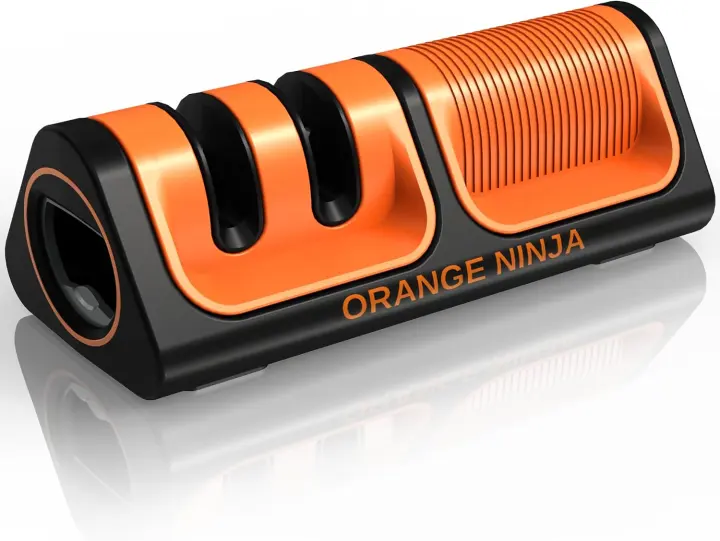 Orange Ninja Mini Knife Sharpener — Compact Coarse & Fine Sharpener