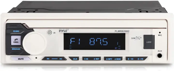 Pyle Single-DIN Marine Radio Receiver with Bluetooth