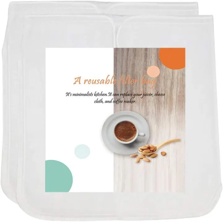 Reusable 12" x 12" Mesh Filter Bags for Fruit Presses and Straining