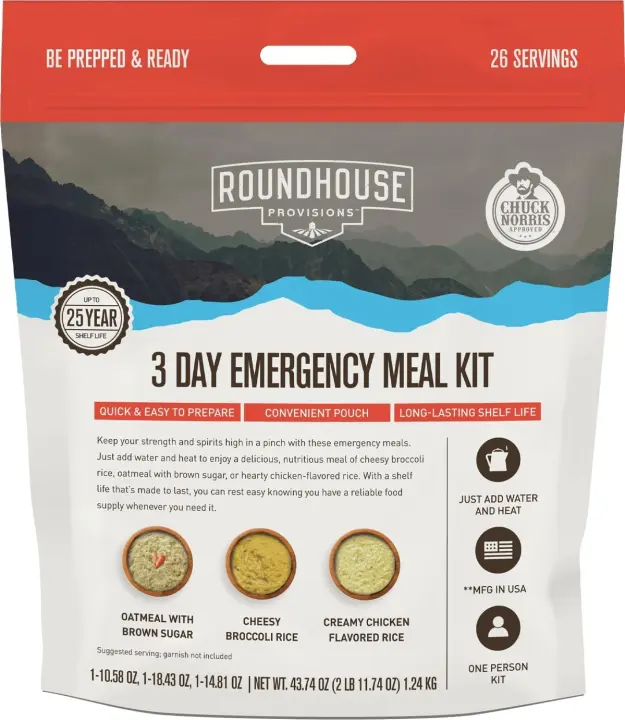 Roundhouse Provisions 3-Day Emergency Meal Kit — 26 Servings
