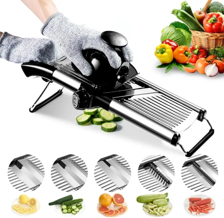Stainless Steel Mandoline Slicer with Julienne Settings