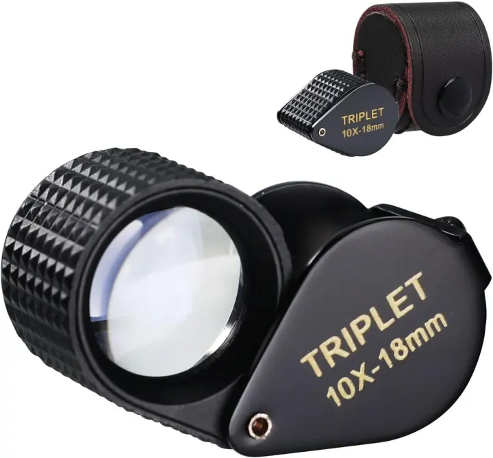 Triplet Jeweler's Loupe 10X — 18mm Pocket Magnifier