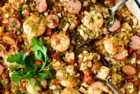 Low-Carb Jambalaya with Chicken, Shrimp and Sausage