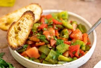 Moroccan Roasted Pepper Salad with Garlic and Herbs