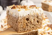 Moist Pumpkin Poke Cake Recipe with Cinnamon Glaze