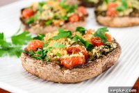 Stuffed Portobello Mushrooms with Spinach and Tomatoes