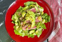 Seared Tuna Tataki Salad with Jalapeno Soy Dressing