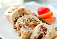 Stuffed Chicken Breasts with Goat Cheese, Bacon and Raisins
