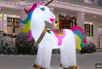 Home Depot’s Inflatable Christmas Unicorn for Your Yard