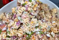 Mexican Street Corn Pasta Salad Recipe with Cotija and Lime