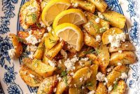 Roasted Greek Lemon Potatoes Recipe with Garlic and Oregano
