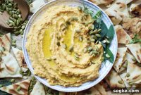 Pumpkin Hummus with Roasted Garlic and Rosemary