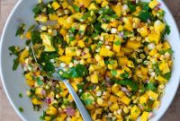 Fresh Mango and Corn Salsa with Lime and Cilantro