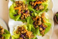 Ground Turkey Lettuce Wraps with Ginger-Soy Sauce
