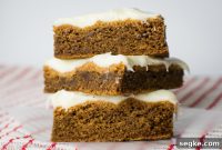 Holiday Gingerbread Bars with Eggnog Frosting