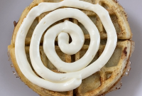 Cinnamon Roll Waffle Recipe with Cream Cheese Glaze