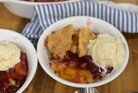 Cherry Peach Cobbler with Cornbread Topping Recipe