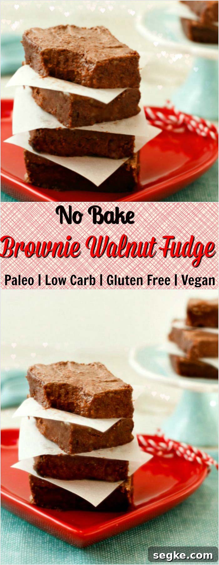 No Bake Walnut Brownie Fudge with Chocolate Frosting Recipe 9 No Bake Frosted Brownie Walnut Fudge- paleo, low carb and vegan.