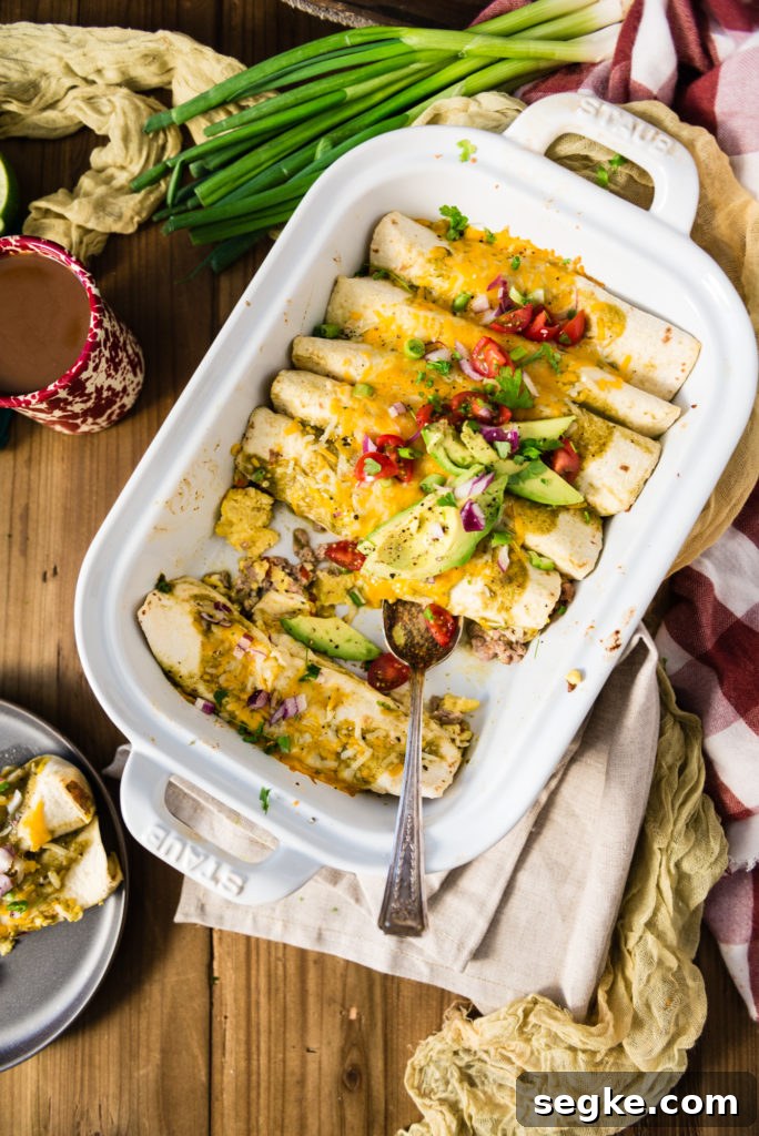 Salsa Verde Breakfast Enchiladas Recipe 2 easy salsa verde breakfast enchiladas recipe on girlcarnivore