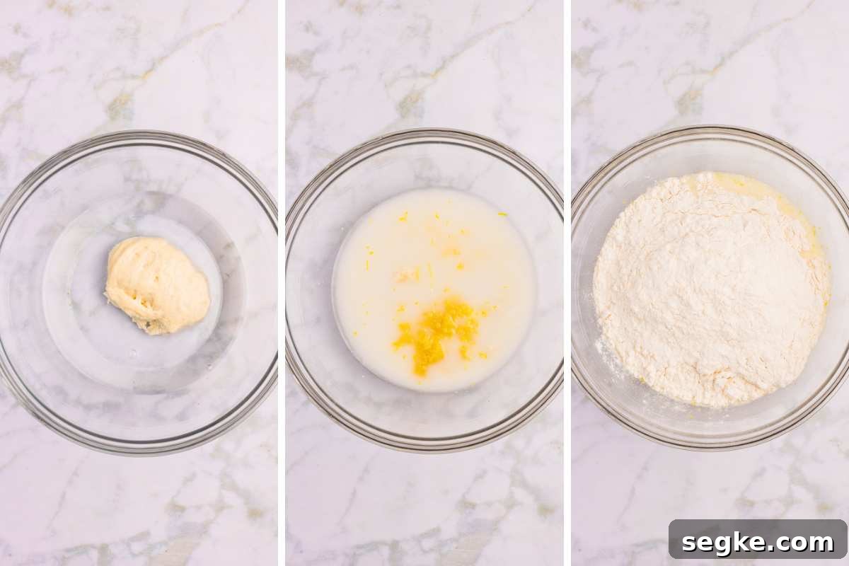 Homemade Strawberry Sourdough Bread Recipe 3 process of dough being made.