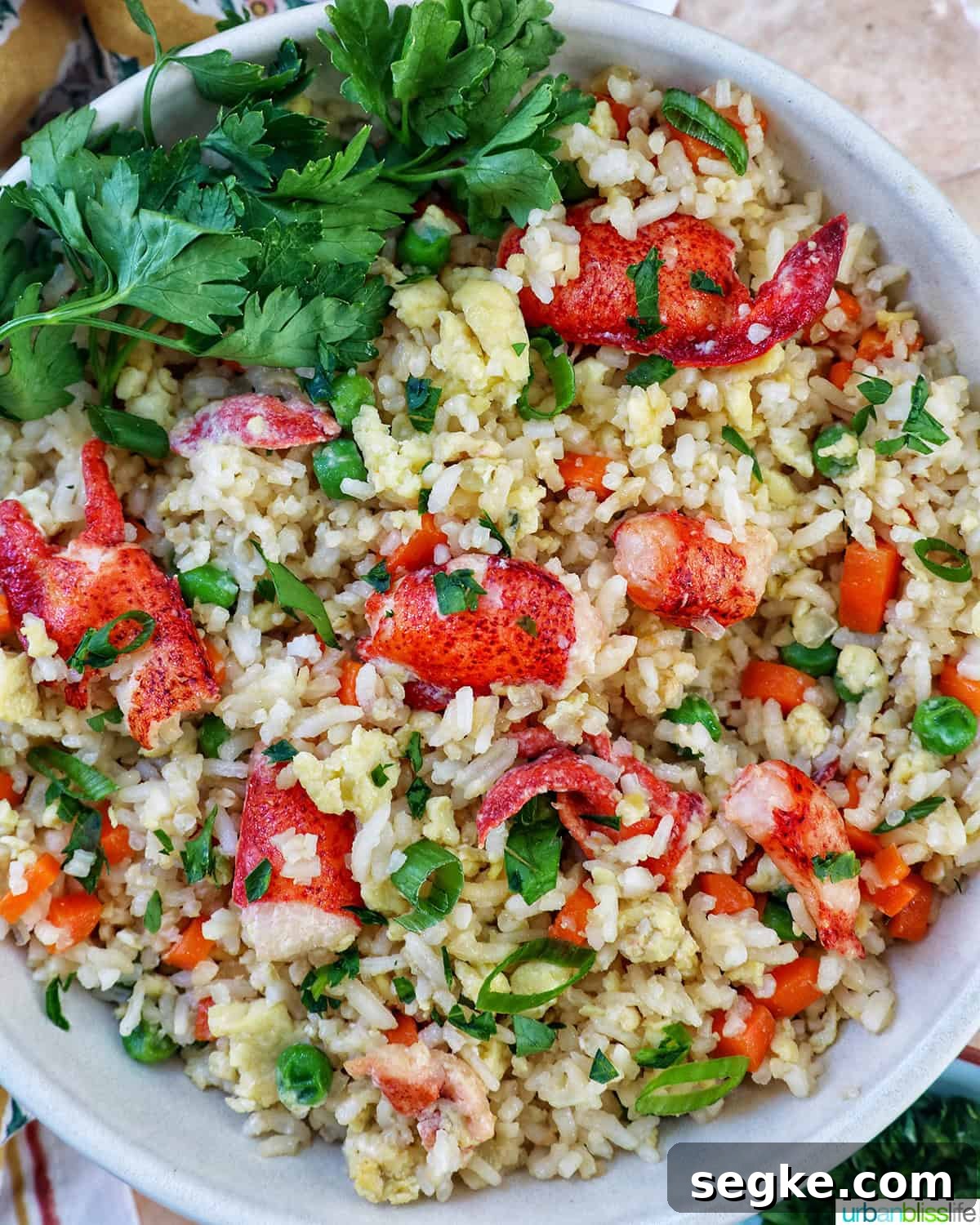 Garlic Butter Lobster Fried Rice 2 bowl of lobster fried rice.