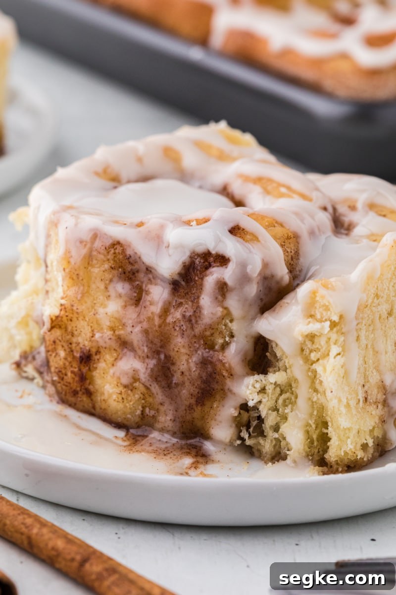 Cinnamon roll cut open cinnamon roll cut open on plate