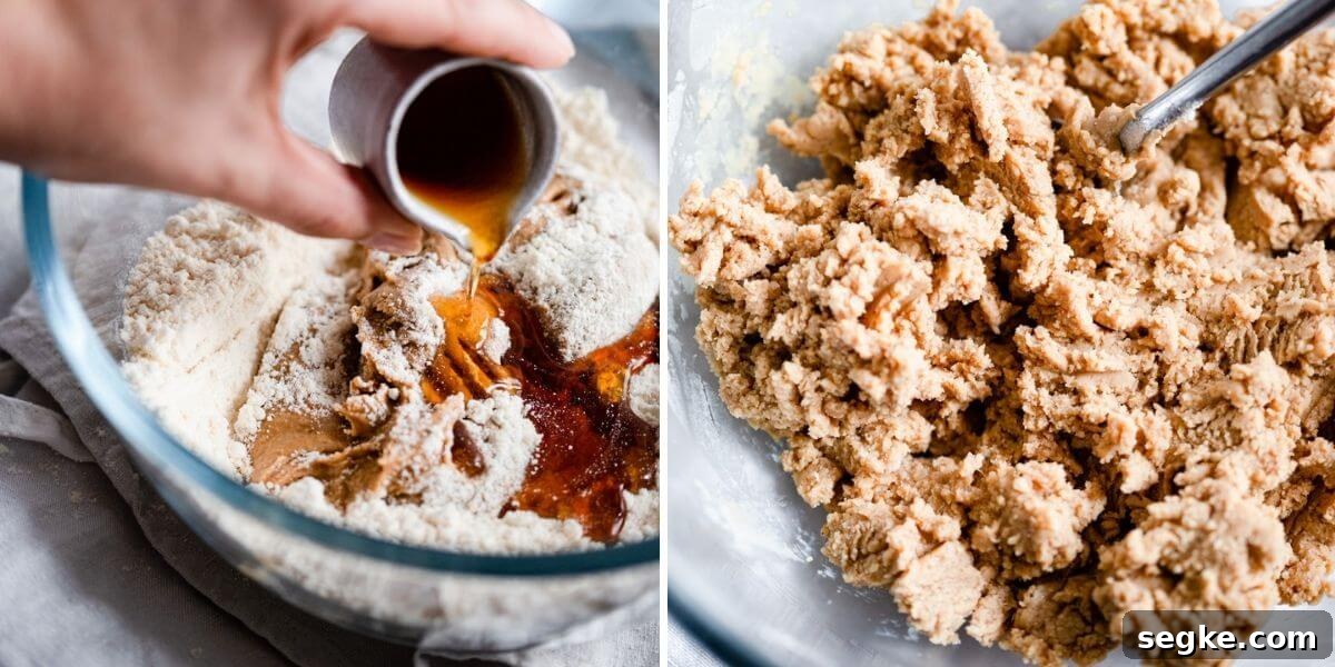 process shots of making 3 ingredient peanut butter energy balls