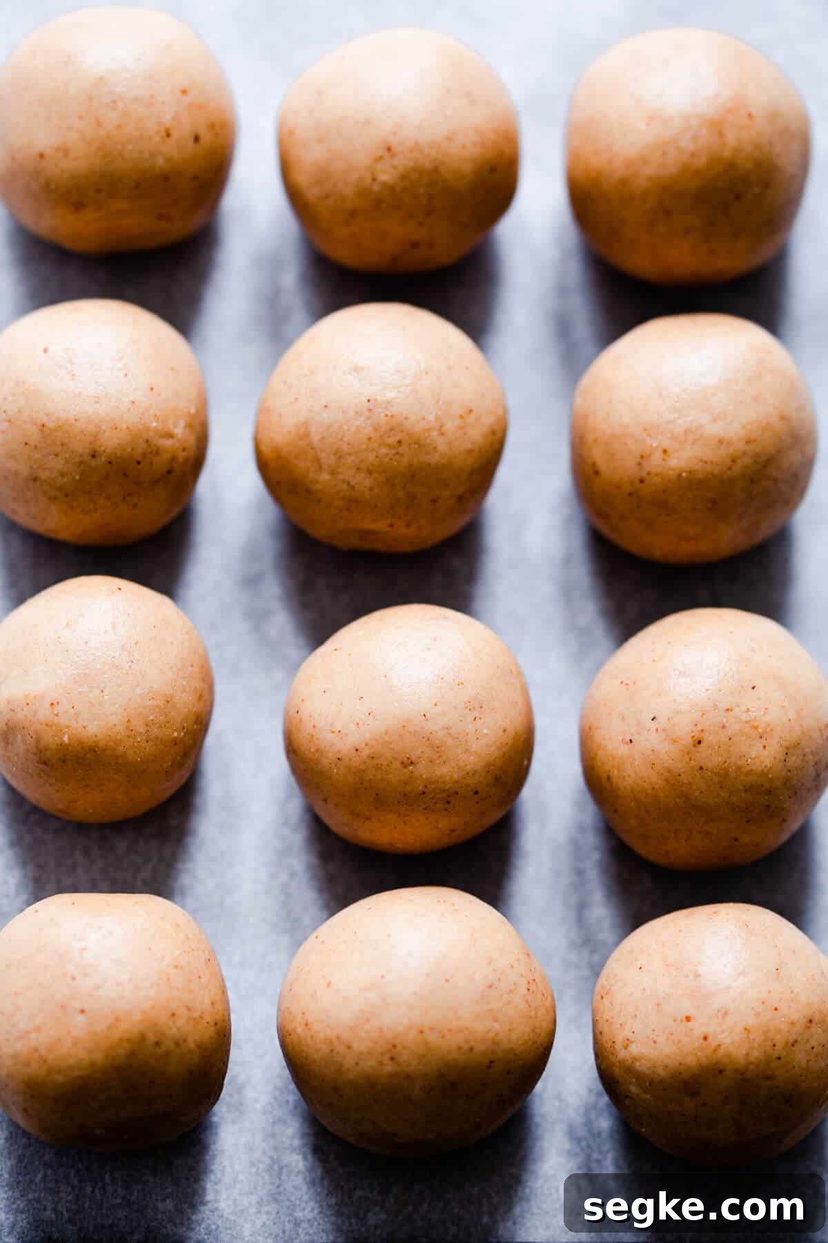 overhead shot of 3 ingredient peanut butter energy bites