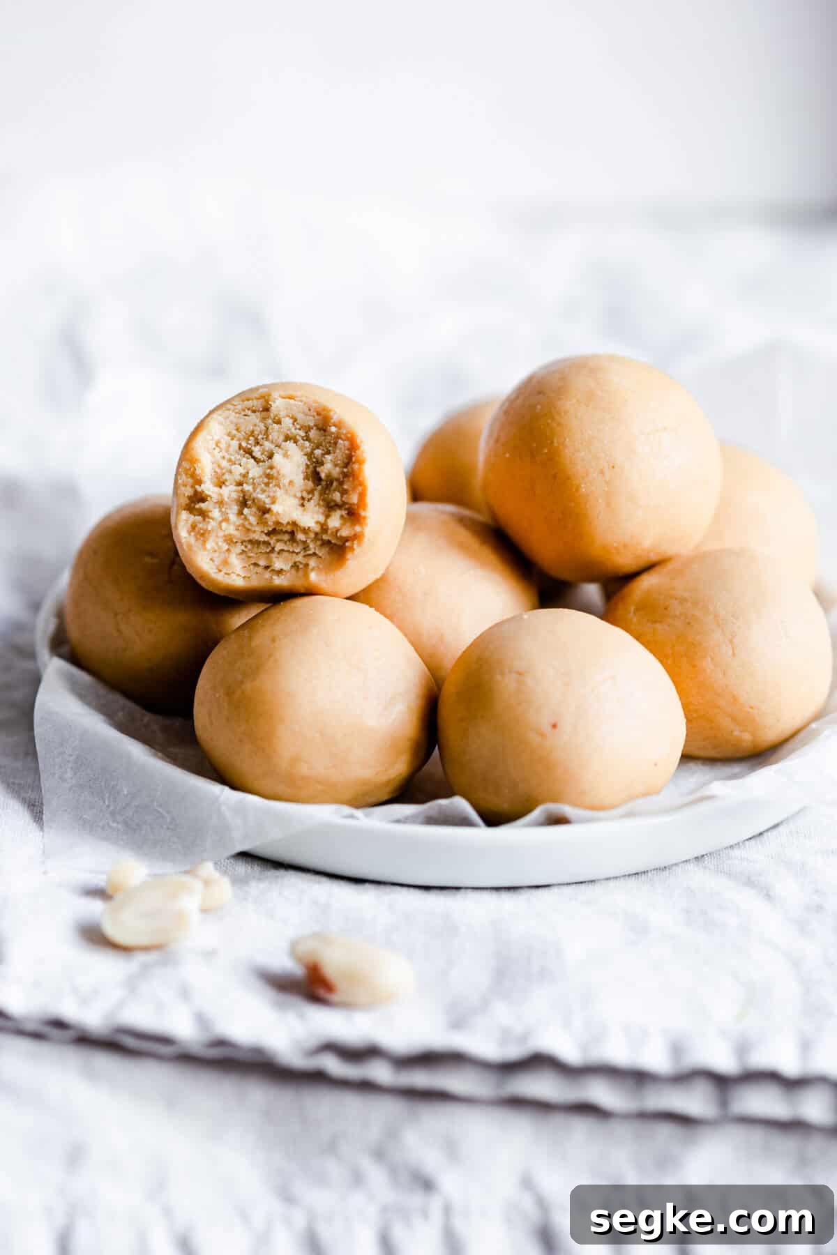 side angle of energy balls on a small plate