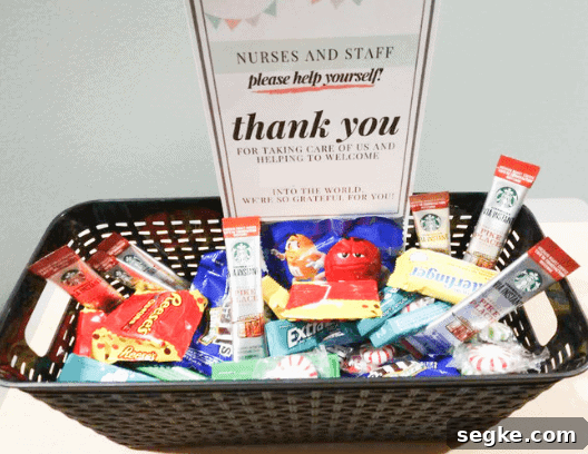 Thank you gift basket for labor and delivery nurses and staff