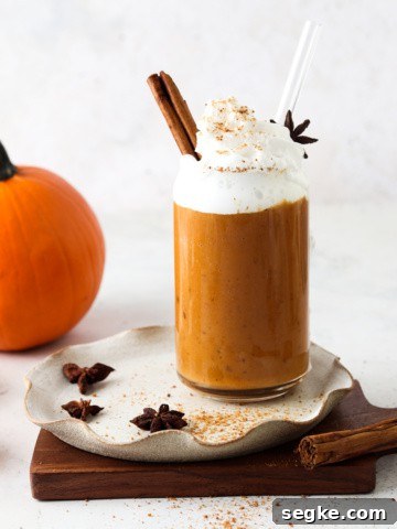 dairy free pumpkin smoothie in a cup
