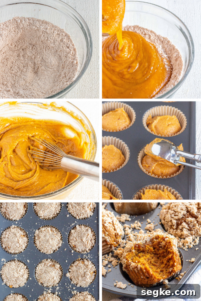 Gluten-Free Pumpkin Streusel Muffins 3 Close up of streusel on pumpkin muffins