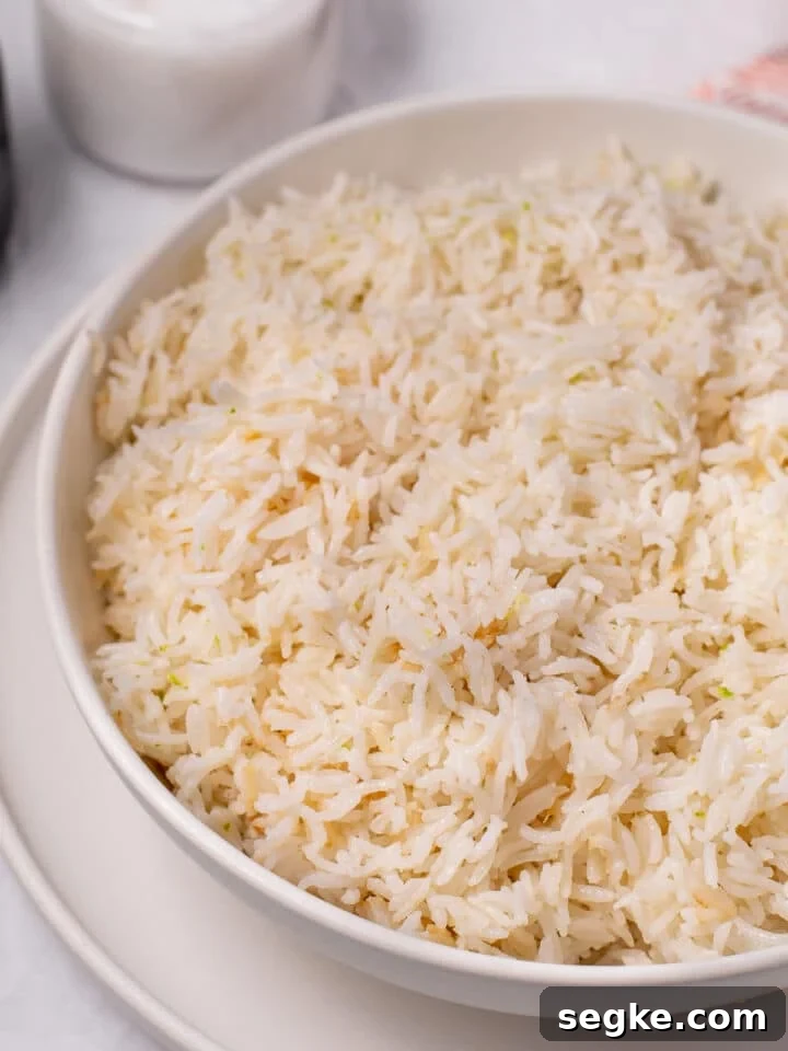 How to Make Fluffy Coconut Basmati Rice 8 large bowl of coconut basmati rice